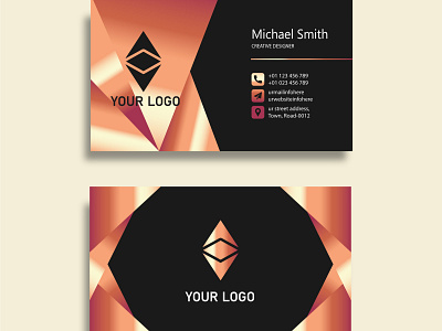 GOLD Gradient Business Card 3d animation branding graphic design logo motion graphics ui