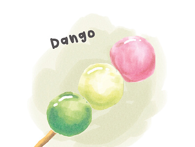 Dango dango design food icon illustration japanese sweets watercolor