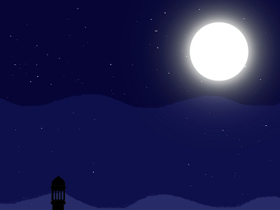 Ramadhan Night 2 design glowing illustration moon mosque nature night panorama ramadan