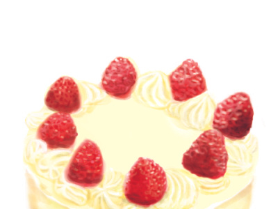 Japanese Strawberry Shortcake design food illustration japanese snack strawberry strawberryshortcake watercolor
