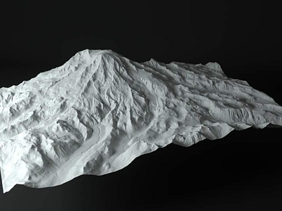 Mt. Rainier 3d geography mountain render