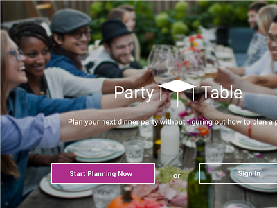 PartyTable Landing Page