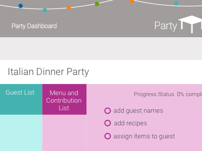 PartyTable NavBar navigation bar