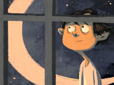 Moonstruck childrens book digital illustration