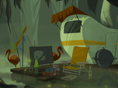 The Monster from the Green Lagoon digital environment film prop design revamp visual development