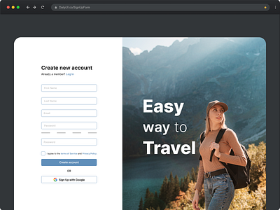 Registration Form for #DailyUI ui ux