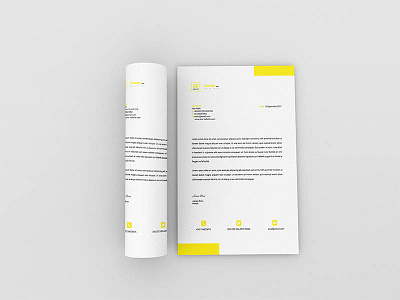 Letterhead Template Design stylish white