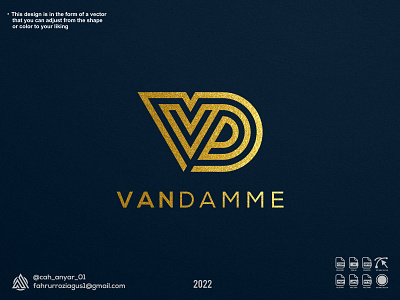 VanDamme monogram logo branding clean creativelogo design graphic design icon identity illustration initial logo logoproject logos profesionallogo vector