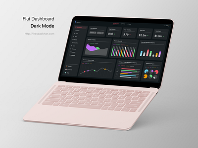 Flat Dashboard Dark clean dark darkmode dashboard userexperience uxdesign webapp