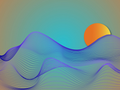 Waves With sun art basic design character clean design flat graphic design illustration art illustrator minimal typography vector
