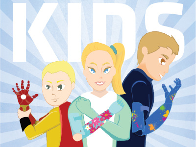 Close-up of Bionic Kids Poster bionics illustration limbitless solutions poster superheroes