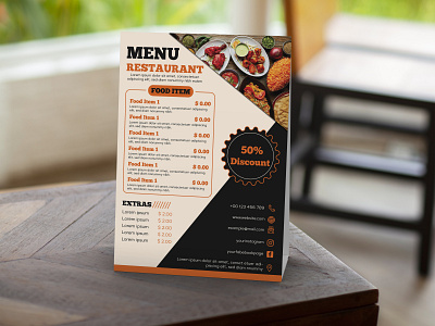 Restaurant Food Menu design food menu design illustration restaurant food menu
