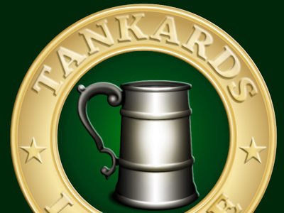 Tankards League branding gold illustration logo medieval web