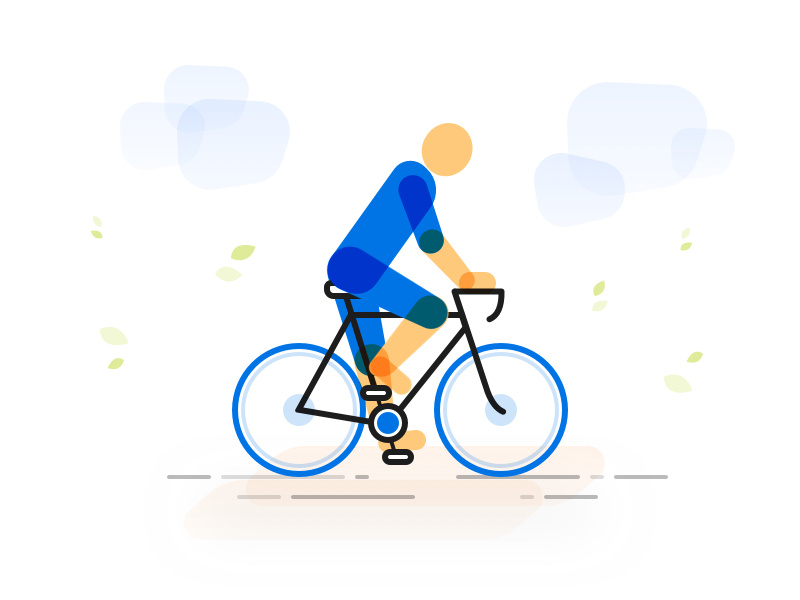 Cycle your worries away... illustration relax fitness cycling