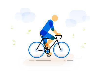 Cycle your worries away... cycling fitness illustration relax