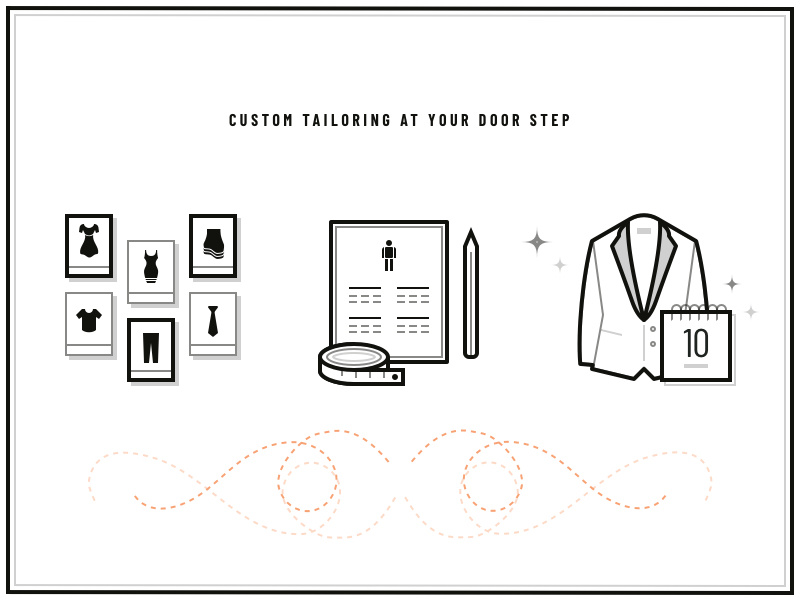 Custom tailoring icons fashion tailoring icons