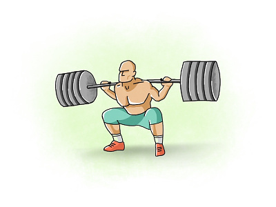 The ups and downs in life! exercise gym illustration squat weights