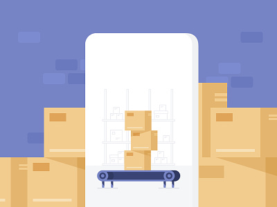 Who let the box out? boxes illustration splash screen stacks warehouse