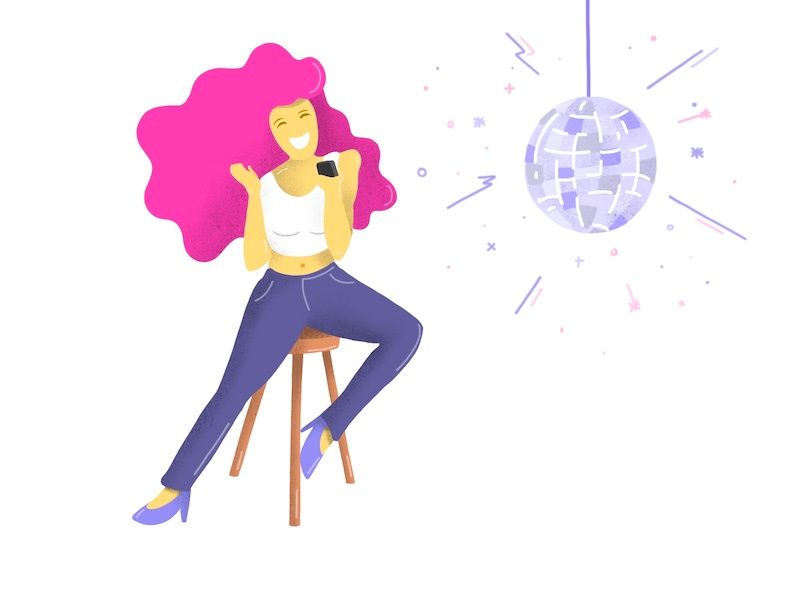 Disco Selfie selfie disco illustration