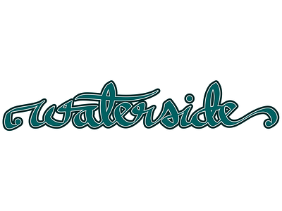 Waterside calligraphy free freehand hand lettering logo waterside