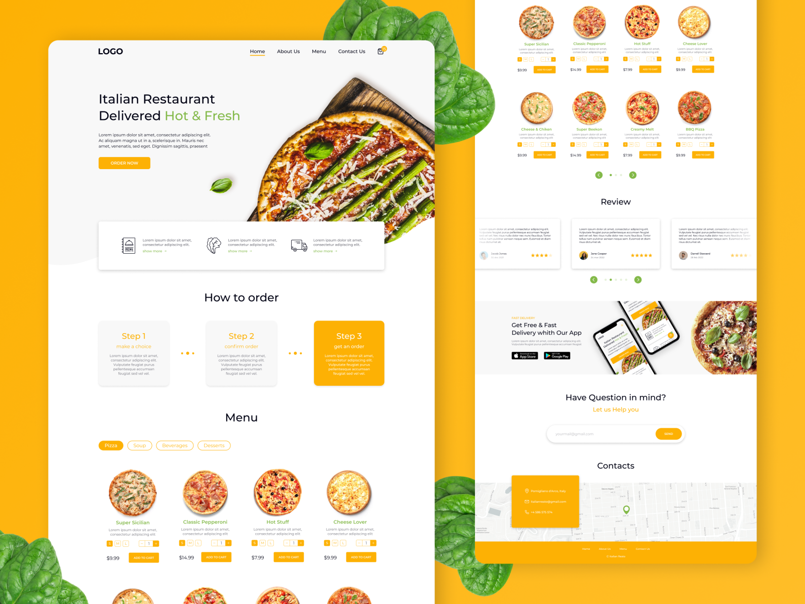 Restaurant Deliver Landing Page by Mariia Serhieieva for SPLIT ...