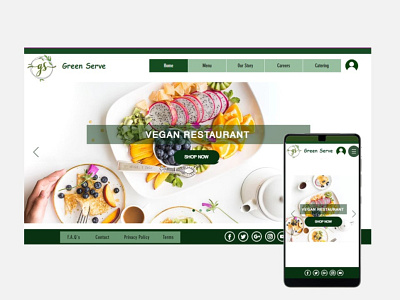 Greenserve_ Vegan Restaurant mobile app uidesign uxdesign website design