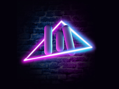 M on Neon Lights branding catchy design illustration ios light lights logo modern neon purple ui vector