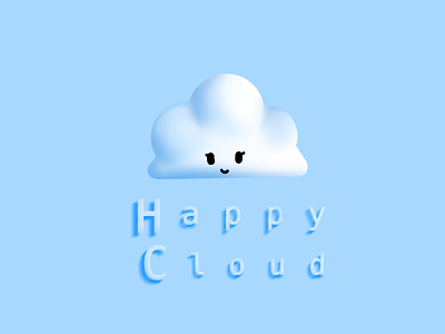 Happy Cloud 3d animation branding catchy cloud design graphic design illustration ios logo modern motion graphics ui ux vector