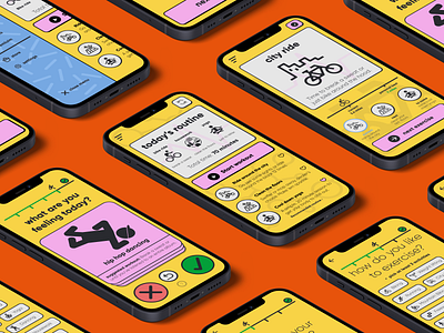 An end-to-end mobile "casual workout" app app branding design logo portfolio ui