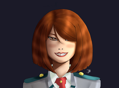 Semirealistic Uraraka Ochaco anime animeart design digitalart drawing drawthisinyourstyle illustration manga myheroacademia