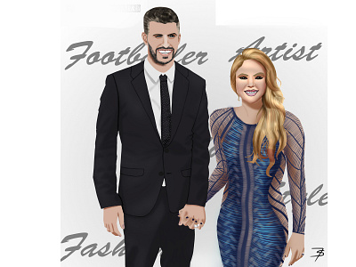 Pique and Shakira Portrait.