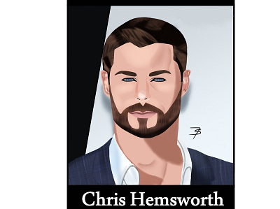 Chris Hemsworth Portrait digitalart drawing illustration portrait thor