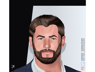 Chris Hemsworth portrait art chrishemsworth digitalart drawing drawthisinyourstyle illustration portrait thor