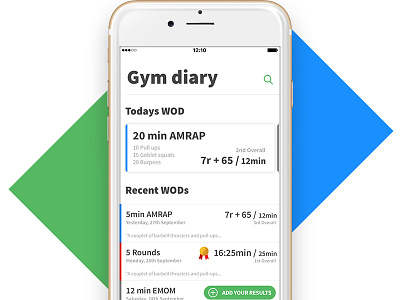 Gym Diary's Landing Page app bodybuilding crossfit diary fitness gym mobile result sports tracking