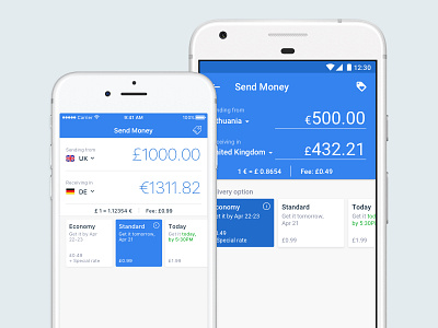 Sending Money Screens app finance fintech fx money transfer