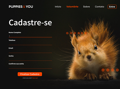 Daily UI, Challenge 001 - Sign up page challengeui dailyui 001 design puppies puppy subscribe ui ui design ux volunteer web