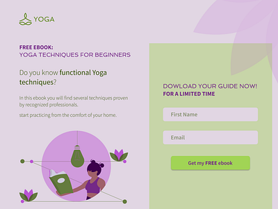 Daily UI, Challenge 003 - Landing Page challengeui daily ui dailyui dailyui 003 design landing page landing page ui leads relax ui uiux ux web yoga