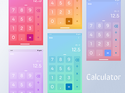 Daily UI, Challenge 004 - Calculator calculator calculator app calculator ui dailyui dailyui 004 dailyuichallenge gradient gradients numbers ui uiux uiuxdesign