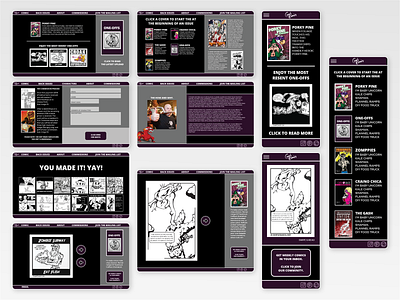 Comic Desktop/Mobile Site app design ui