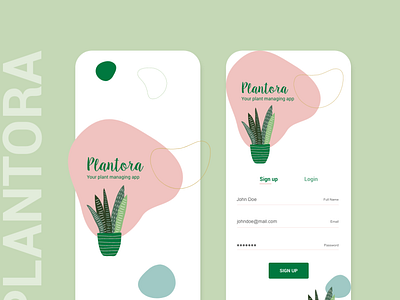 Plantora mobile app design