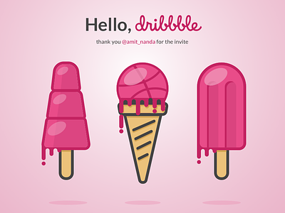 Dribbble Icecream debut first shot ice cream icon illustration thank you