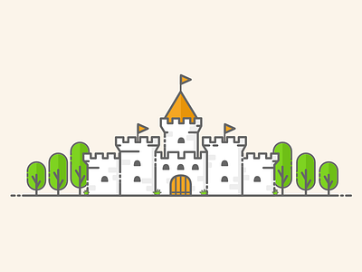 Castle Flat Illustration art castle illustration