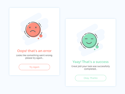 Success Error UI Cards by Walter Cardoz on Dribbble