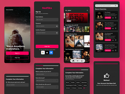 Mobile Streaming Service UI Concept - Nedfliks app design graphic design ui ux