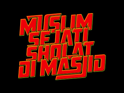 Typografi black branding design muslim red