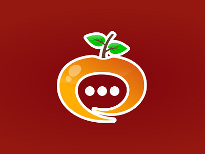 Cherry Chat Logo app chat cherry cute logo orange