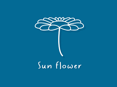 Sun Flower branding clean flower logo sun flower