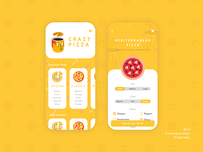 E-commerce Shop (Single Item) | DailyUI 012 art branding design ecommerce food graphic design illustration pizza shop ui ux