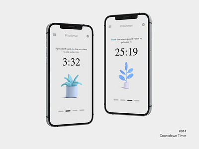 Countdown Timer | DailyUI 014 app art countdown design illustration mobile app plantapp plants timer ui ux water