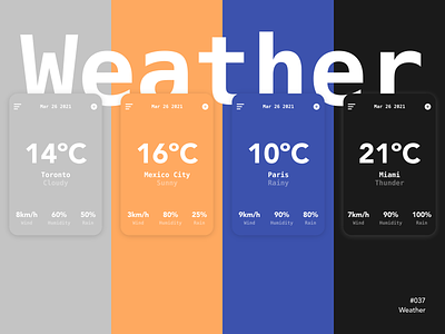 Weather | DailyUI 037 art branding cards challenge climate daily ui design graphic design illustration mexico paris sunny ui ux weather weather card